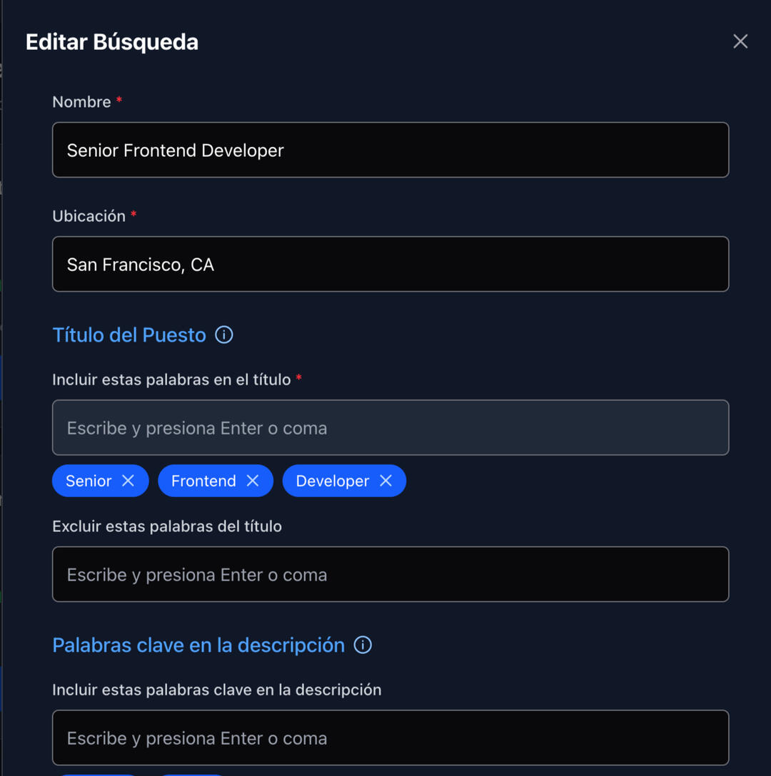 Screenshot 1 A screenshot showcasing the new search form